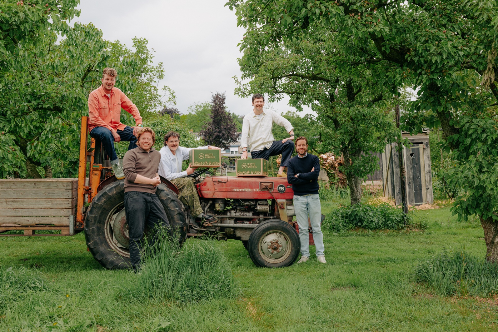 Het team van No Waste Army en Waste Warriors, v.l.n.r. Thibaud van der Steen, Thomas Schiltz, Frank Haagen, Jacco Grinwis en Stijn Markusse
